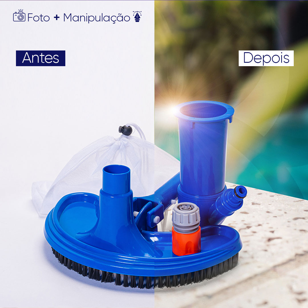 Fotos com Produtos para Piscina da Brustec, feitas em Estúdio Profissional em Brusque - SC. 5